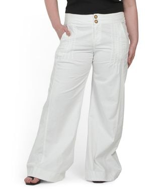 TJ Maxx Button Front Pants For Spandex/Cotton - White