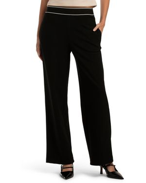 TJ Maxx 4-Way Stretch Pull On Straight Leg Pants For Spandex/Polyester/Viscose - Black