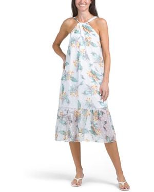 TJ Maxx Halter Neck Midi Dress For Polyester - Blue