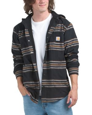TJ Maxx Relaxed Flannel Shacket For Cotton/Polyester - Black