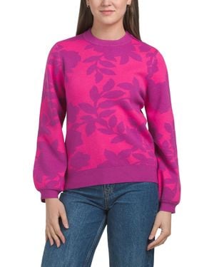 TJ Maxx Floral Pull Over Sweater, Nylon/Polyester/Viscose - Pink
