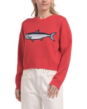 TJ Maxx Trout Pull Over Sweater, Nylon/Polyester/Viscose - Red