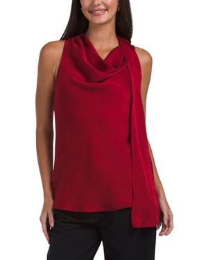 TJ Maxx Textured Satin Scarf Top For Polyester