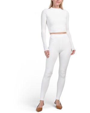 TJ Maxx 2Pc Sculpt Top And Leggings Set For Spandex/Viscose - White