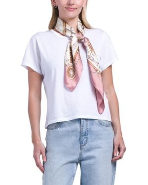 TJ Maxx Nautical Status Satin Square Scarf, Polyester - White