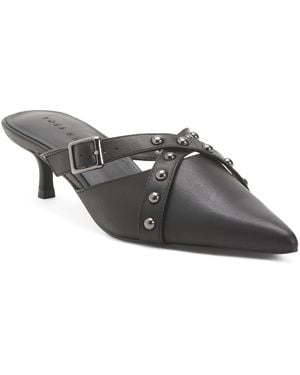 TJ Maxx Leather Alexis Kitten Heels For - Gray