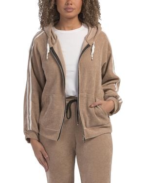 TJ Maxx Waffle Cord Zip Hoodie For Polyester - Brown