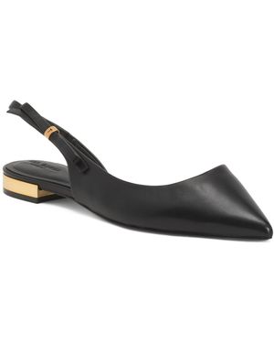 TJ Maxx Leather Jane Bow Flats For Leather - Black