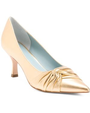 TJ Maxx Leather The Knot Kitten Heels For - Metallic