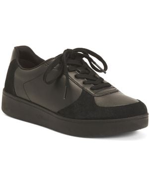TJ Maxx Leather Rally Panel Sneakers For Leather/Suede - Black