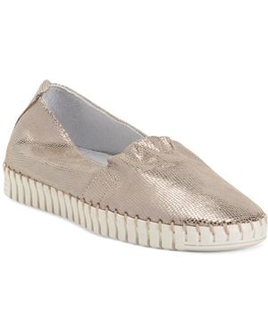 TJ Maxx Leather Yvette Flats For - Metallic