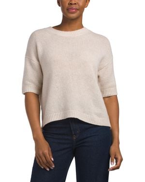 TJ Maxx Cashmere Short Sleeve Chunky T-Shirt - White