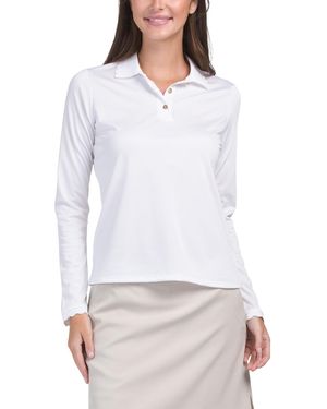 TJ Maxx Upf 50 Mock Neck Seamed Full Zip Jacket For Spandex/Polyester - White