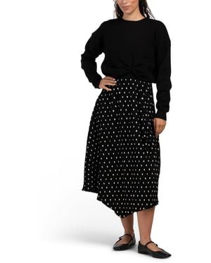 TJ Maxx Margot Mixed Media Midi Dress With Sweater For Nylon/Spandex/Polyester - Black
