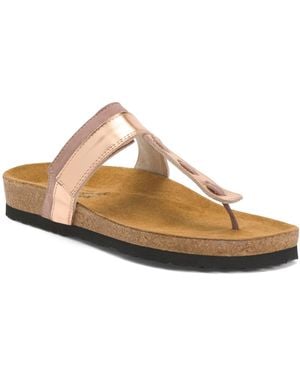 TJ Maxx Leather Jackson Toe Post Comfort Sandals For Leather/Suede - White