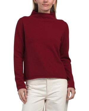 TJ Maxx Cashmere Funnel Neck Pull Over Sweater - Red