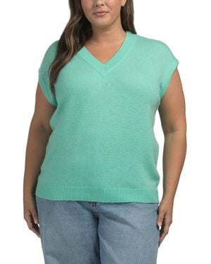 TJ Maxx Cashmere Belle Knit Boyfriend Tank For - Green