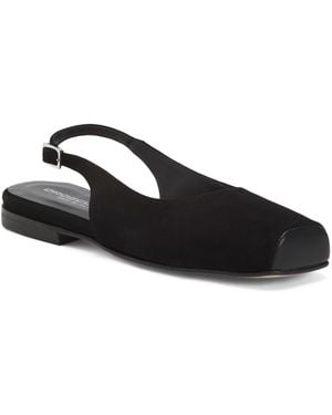 TJ Maxx Suede Closed Toe Slingback Ballerina Flats For - Black