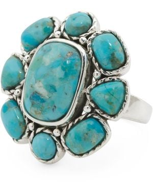 TJ Maxx Plated Brass Cluster Ring - Blue
