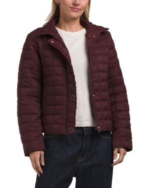 TJ Maxx Stand Collar Short Quilted Jacket, Nylon/Polyester - Red