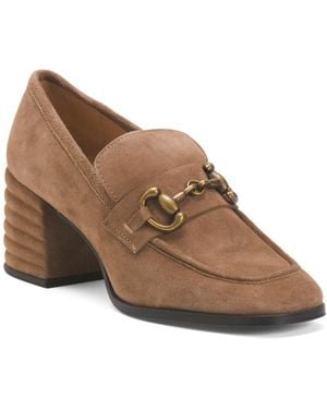 TJ Maxx Suede Vera Heeled Loafers For - Brown