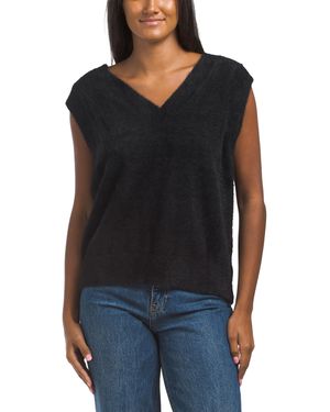 TJ Maxx Amelia Fuzzy Sweater Vest, Nylon - Black