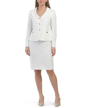 TJ Maxx 2Pc Jacket And Skirt Suit For Polyester - White