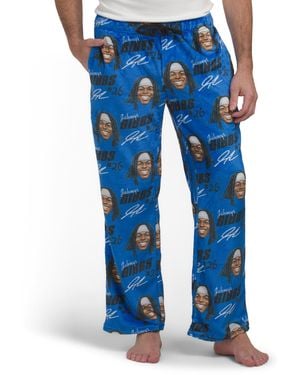 TJ Maxx Lions Gibbs Fleece Lounge Pants For Polyester - Blue
