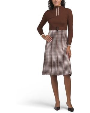 TJ Maxx Long Sleeve Sweater Dress For Spandex/Polyester - Brown