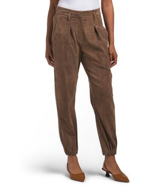 TJ Maxx Suede Jogger Pants For Polyester/Suede - Brown