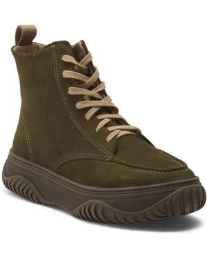 TJ Maxx Suede Gorp Lace Up Booties For - Green