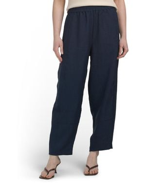 TJ Maxx Elastic Waist Cropped Pants For Polyester - Blue