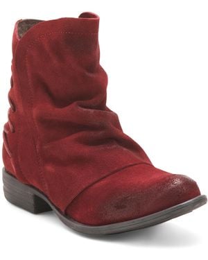 TJ Maxx Suede Dotti Booties For Leather/Suede - Red