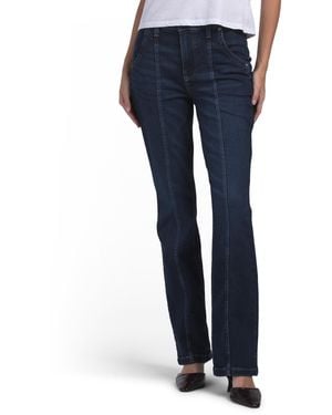 TJ Maxx High Rise Billie Mini Bootcut Front Seam Jeans For Cotton - Blue
