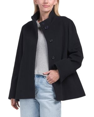 TJ Maxx Wool Blend Single Button Short Coat, Wool/Viscose/Cashmere - Blue