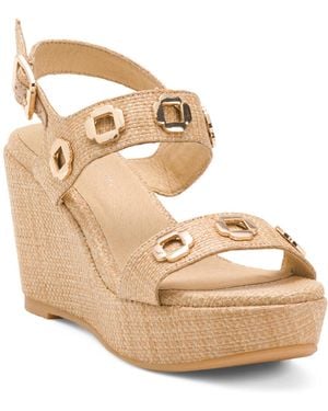 TJ Maxx Echo Wedge Sandals For Leather - Natural