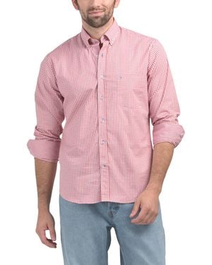 TJ Maxx Signature Gingham Long Sleeve Shirt For Spandex/Cotton - Red