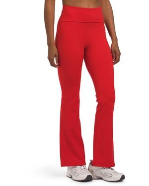TJ Maxx Flare Foldover Waistband Leggings, Spandex/Polyester - Red