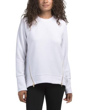 TJ Maxx Active Ribbed Everyday Crew Neck Top, Spandex/Polyester - White