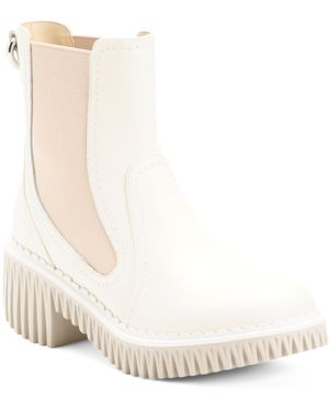 TJ Maxx Leather Plita Cella Chelsea Boots For - White