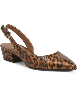 TJ Maxx Banks Low Heels For Leather - Brown