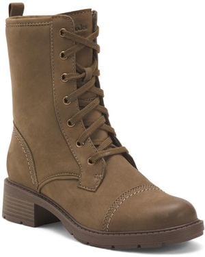 TJ Maxx Wide Nubuck Leather Hearth Maye Comfort Boots For Leather - Brown