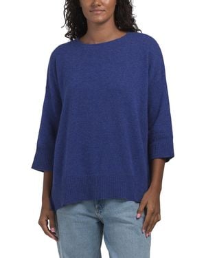 TJ Maxx Cashmere Laid Back Round Neck Sweater - Blue