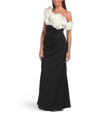 TJ Maxx 3D Applique Gown For Polyester - Black