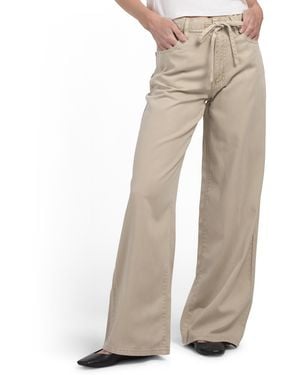 TJ Maxx Self Tie Wide Leg Pants For Cotton - Natural