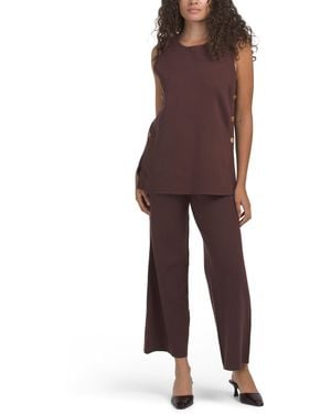 TJ Maxx Crew Neck Sleeveless And Pants Set For Nylon/Polyester/Rayon - Purple
