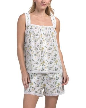 TJ Maxx 2Pc Cotton Button Front Tank And Shorts Pajama Set For - Gray