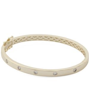 TJ Maxx 14Kt Plated Brass Demi Fine Cubic Zirconia Bangle Bracelet - Metallic