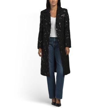 TJ Maxx Embellished Boucle Knit Jacket, Spandex/Polyester/Viscose - Black