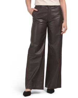TJ Maxx Leather Wide Leg Pants - Gray